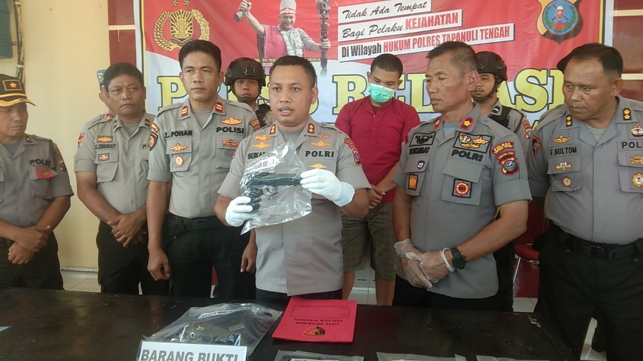 Polres Tapteng Ringkus Pria Berpistol Usai Rampok Seorang Wanita di Sibolga