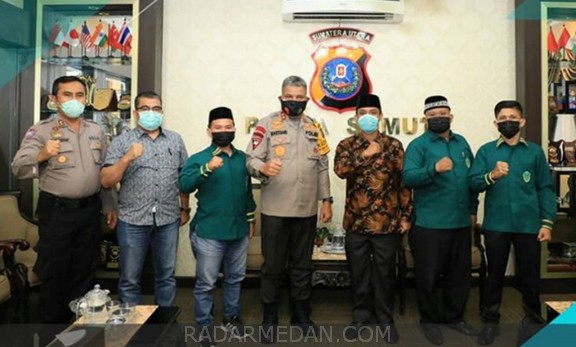 Kapolda Sumut Saat Silaturahmi dengan Ikantan Pelajar Al-Washliyah, Sumut Peringkat 7 Covid-19