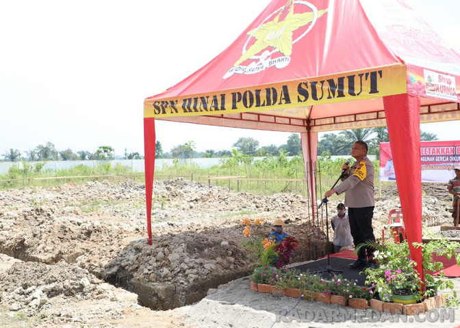 Kapolda Sumatera Utara Tinjau Pembangunan Rumah Ibadah SPN Hinai Langkat
