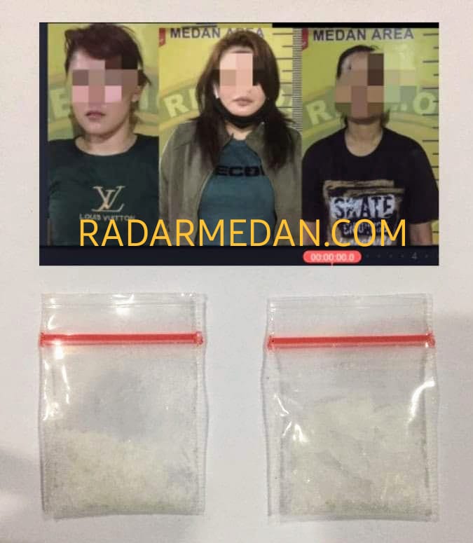 Tiga Wanita Cantik Diringkus di Kawasan Medan Denai Karena Miliki Narkoba