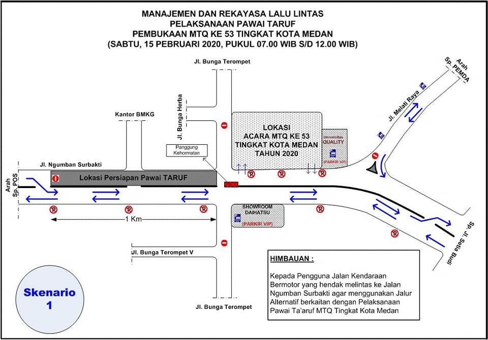 Ini Rekayasa Lalulintas Pada Pembukaan MTQ ke 53 Kota Medan