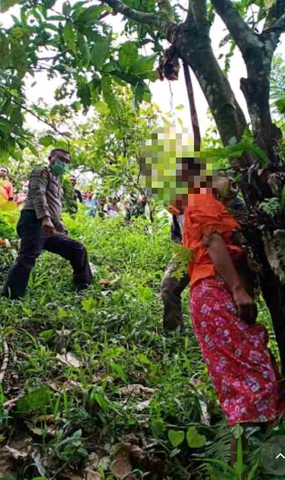 Diduga Depresi, Seorang Wanita Akhiri Hidupnya Dipohon Jambu