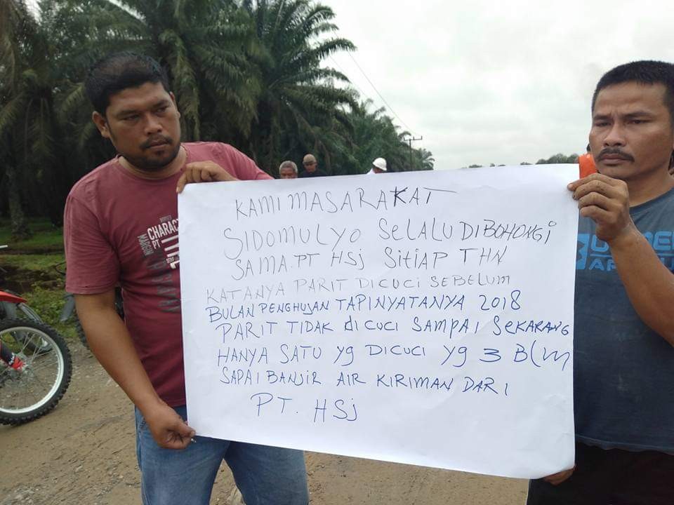 PT HSJ Dituding Biang Kerok Banjir di Desa Sidomulyo Labuhanbatu
