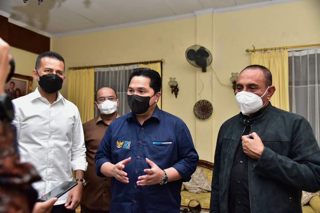 Makan Malam Bersama, Erick Thohir, Edy Rahmayadi dan Musa Rajekshah Bahas Potensi Sumut