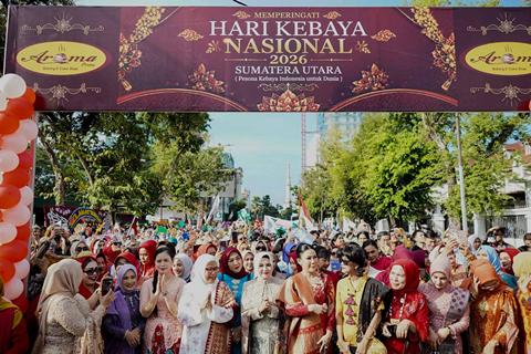 Dihadiri Martinijal Zakiyuddin Harahap, Hari Kebaya Nasional 2026 di Medan Berlangsung Meriah