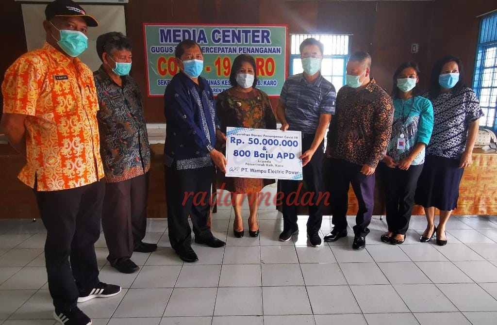 Pemkab Karo Terima Sumbangan PT WEP, 800 APD dan Uang Tunai Rp 50 juta