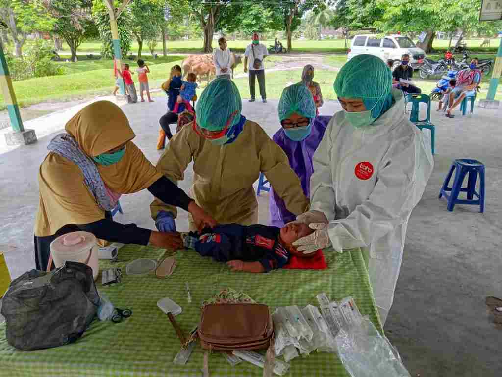 TP PKK Kecamatan Kisbar Bersama UPTD Puskesmas Sidodadi Lakukan Posyandu Gabungan