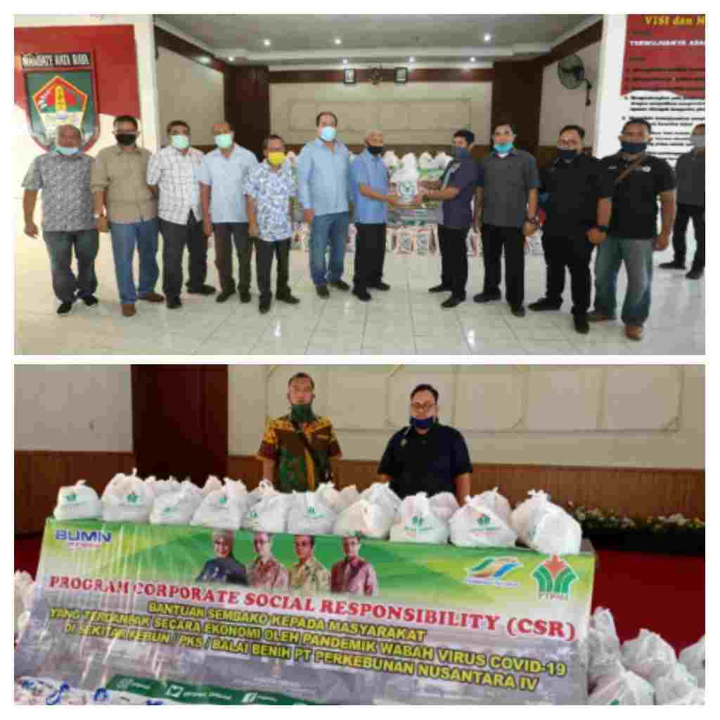 Perkebunan PTPN IV Serahkan 110 Paket Sembako kepada TGT Covid-19 Kabupaten Asahan
