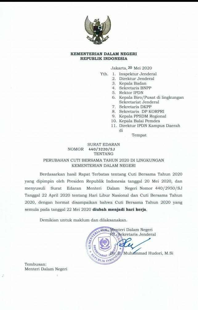 Menindaklanjuti SKB Tiga Menteri, Jumat ASN Masuk dan Selasa Kembali Bekerja