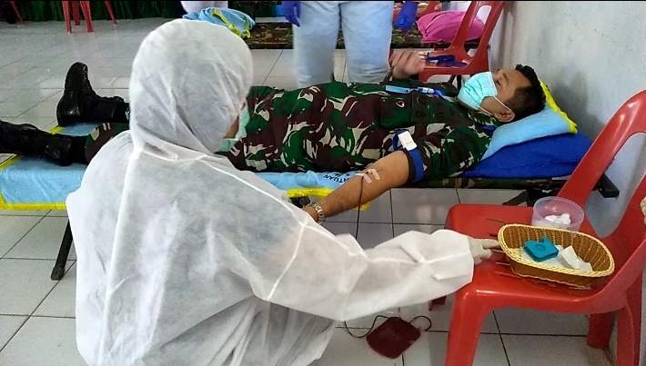 Kodim 0205/TK Gelar Donor Darah Dalam Rangka HUT Kodam /I BB Ke 70