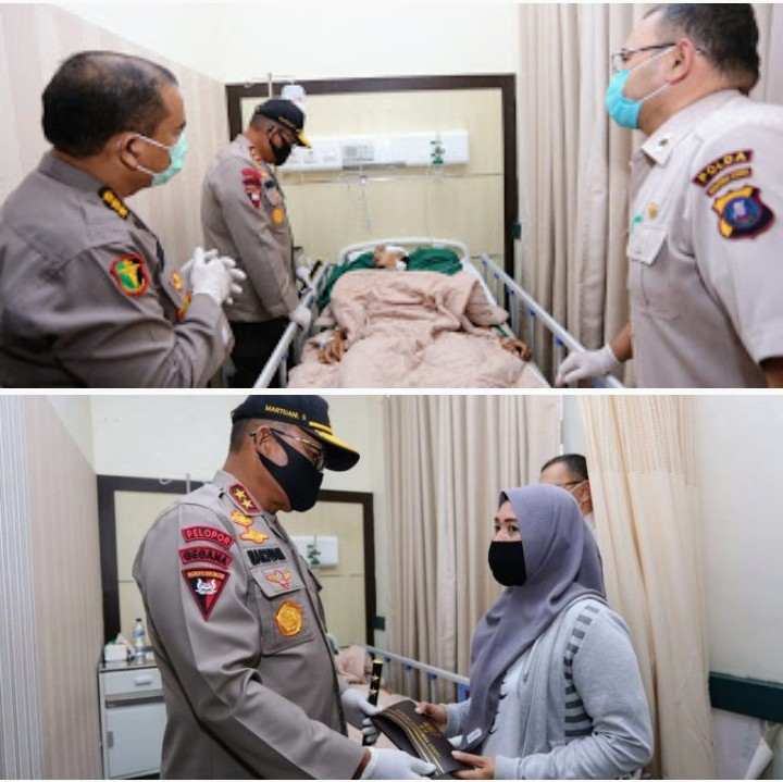 Kapolda Sumut Kunjungi Personil Sat Reskrim Polres Pelabuhan Belawan yang Kena Bacok DPO