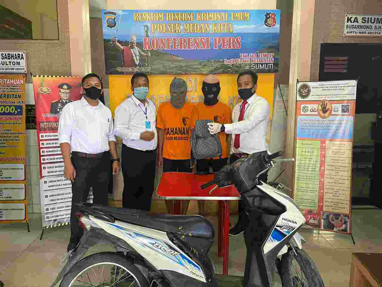 Pencuri Sepedamotor Ditangkap Polsek Medan Kota