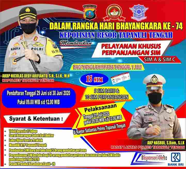 Polres Tapteng Berikan SIM Gratis kepada Warga, Ini Syaratnya
