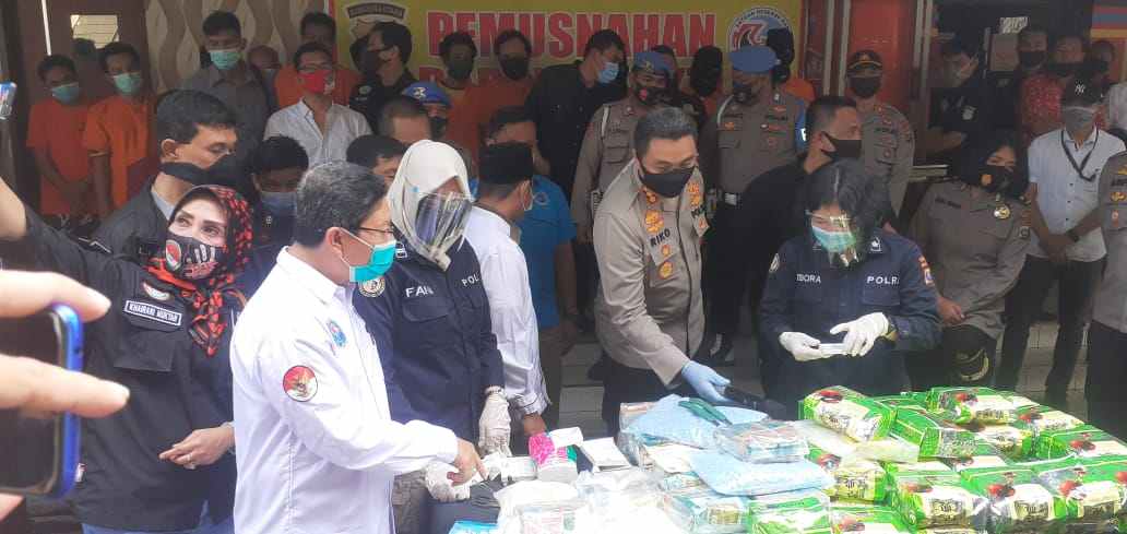 Polrestabes Medan Musnahkan Barangbukti 67 Kilogram Sabu dan 10 Ribu Butir Ekstasi