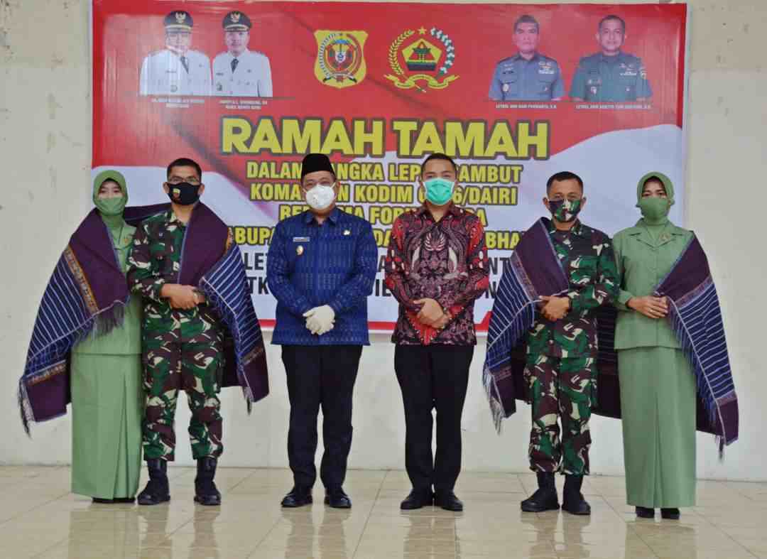 Lepas Sambut Dandim 0206 Dairi Berjalan dengan Penerapan Protokol Kesehatan 