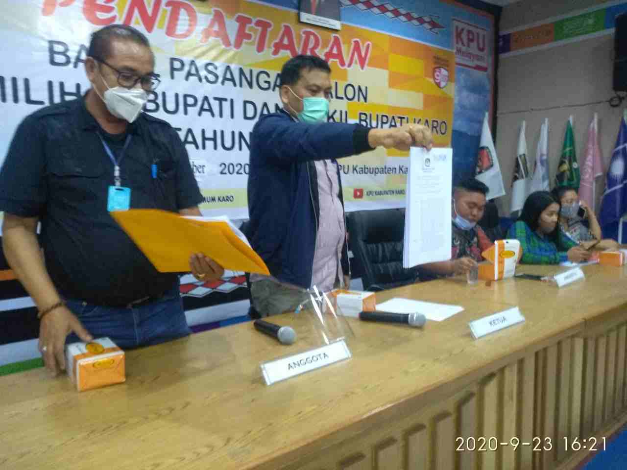 KPUD Karo Tetapkan 5 Pasangan Calon Peserta Pilkada Karo 2020