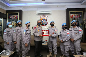 Sambut Kepulangan Personil dari Afrika, Kapolda Sumut Pesankan Aplikasikan Pengalaman Untuk Melayani