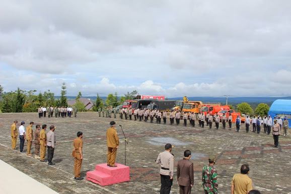 Kapolres Humbang Hasundutan Ikuti Upacara Kesiapan Antisipasi Bencana Alam