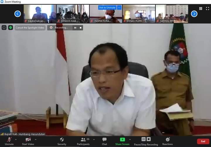 Dosmar Banjarnahor Tekankan Beberapa Prioritas Kerja saat Pimpin Rapat Kerja OPD Secara Virtual