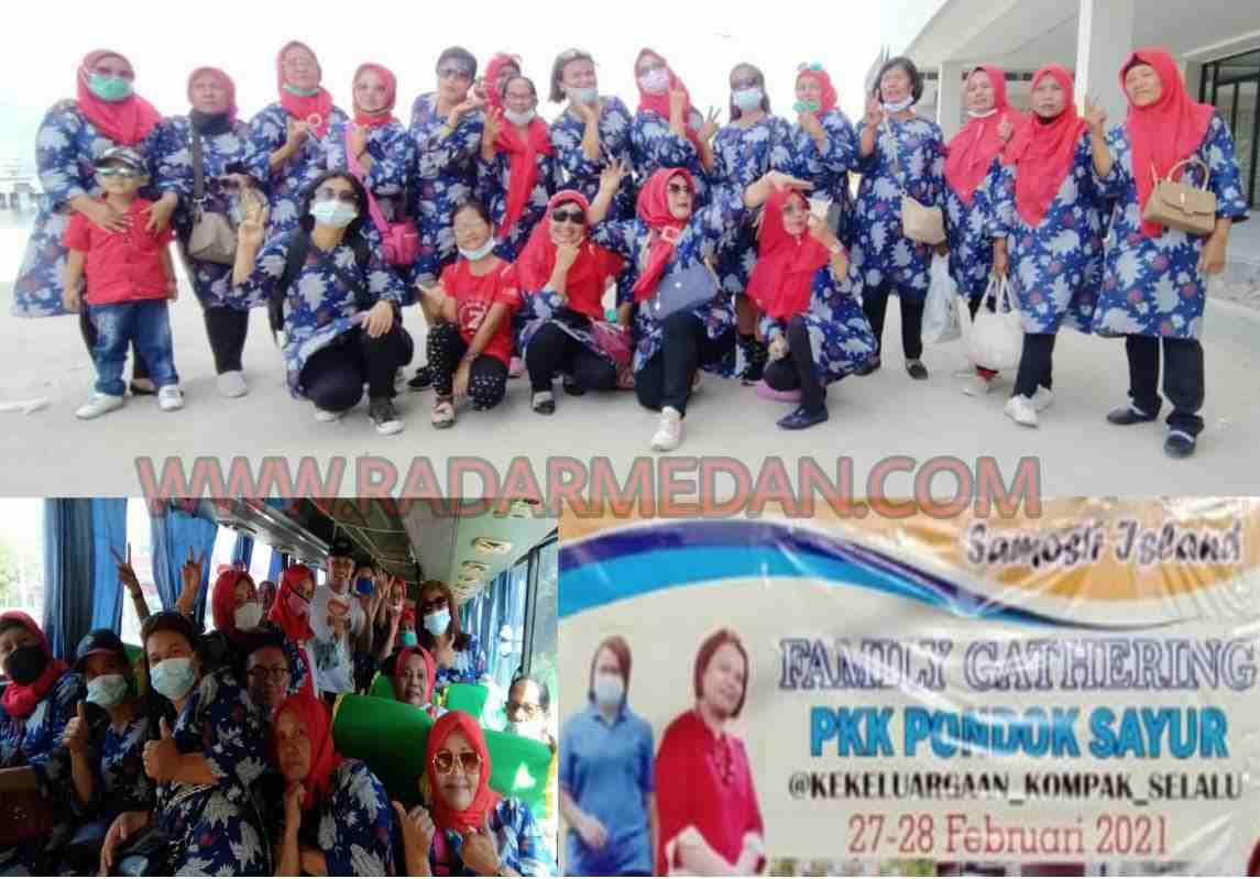 Camat Siantar Martoba Berangkatkan Peserta Family Gathering Kelurahan Pondok Sayur ke Samosir