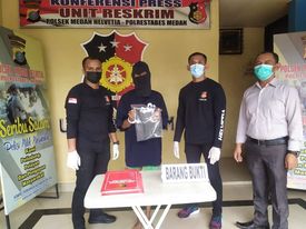 Pencuri Handphone dengan Modus Mengantar Pesanan Antena TV, Diciduk Petugas Polsek Medan Helvetia