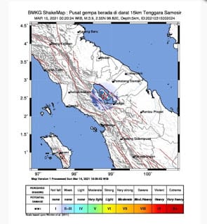 Samosir Diguncang Gempa Magnitudo 3.9 SR