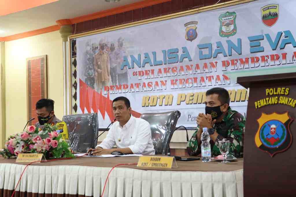 Walikota Siantar dan TNI-Polri Analisa dan Evaluasi Pelaksanaan PPKM Mikro