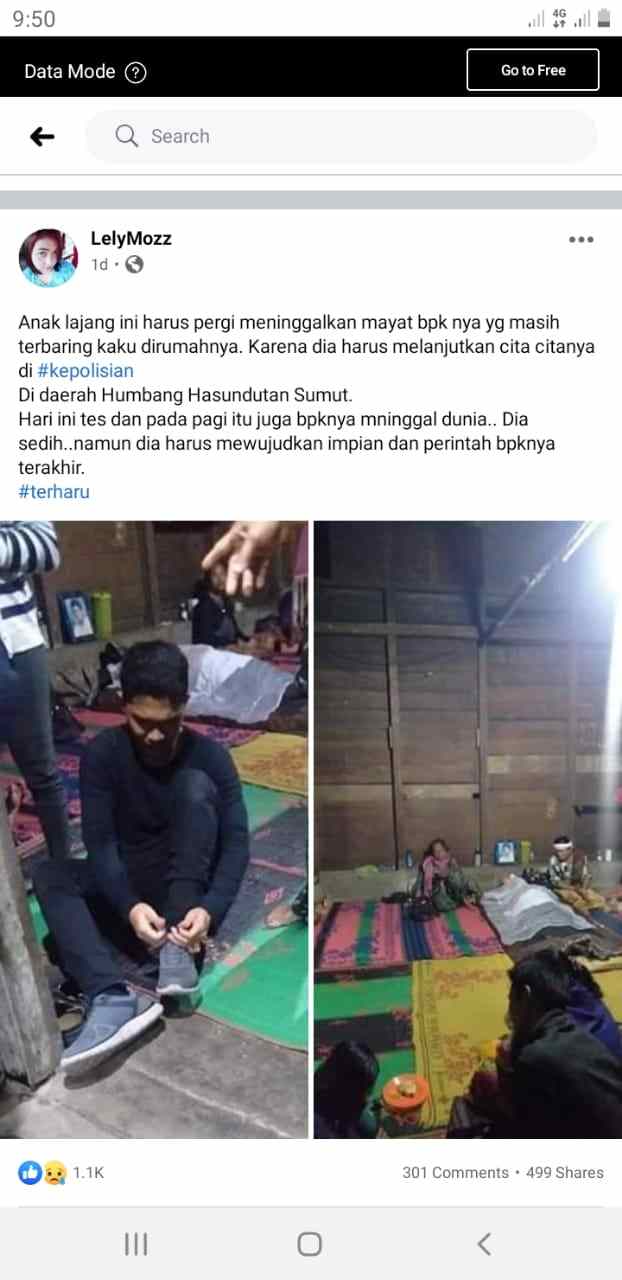 Viral, Seorang Anak Rela Tinggalkan Jenazah Ayahnya Untuk Ikut Test Kepolisian di Polres Humbahas