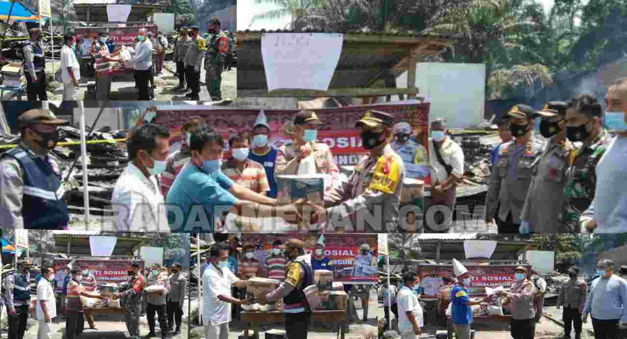 8 Rumah Korban Kebakaran di Nagori Pokan Baru Terima Bantuan dari Kapolres Simalungun