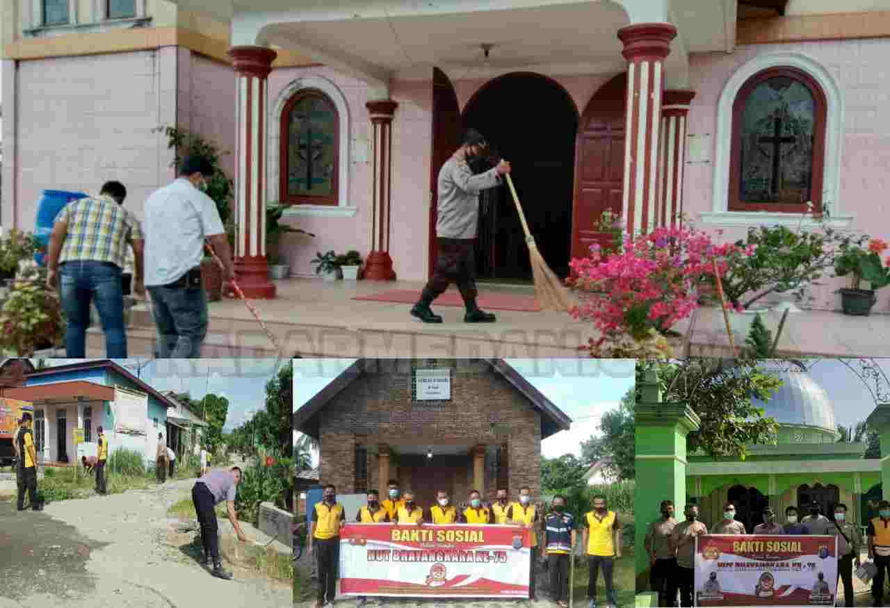 Sambut Hari Bhayangkara ke 75, Serentak Polsek Wilkum Polres Simalungun Gelar Bakti Sosial