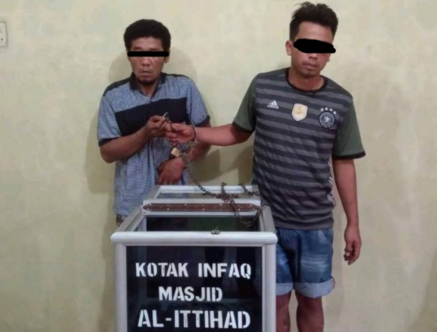 Sat Reskrim Polsek Binjai Timur Tangkap Pencuri Uang di Kotak Infaq Masjid Al Ittihad