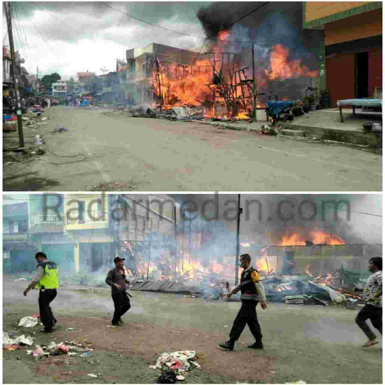 5 Unit Rumah Warga, 10 Unit Kios Milik Pemkab Taput Ludes Terbakar