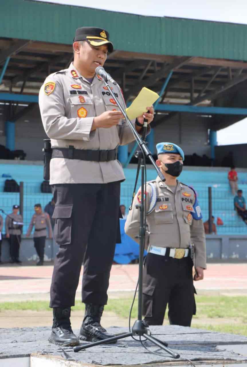 Kapolres Tanah Karo Pimpin Apel Pengamanan Pilkades Kabupaten Karo