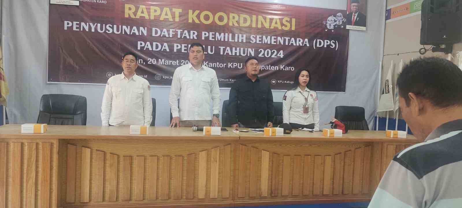 KPU Karo Gelar Rapat Koordinasi Daftar Pemilih Sementara Pada Pemilu Tahun 2024