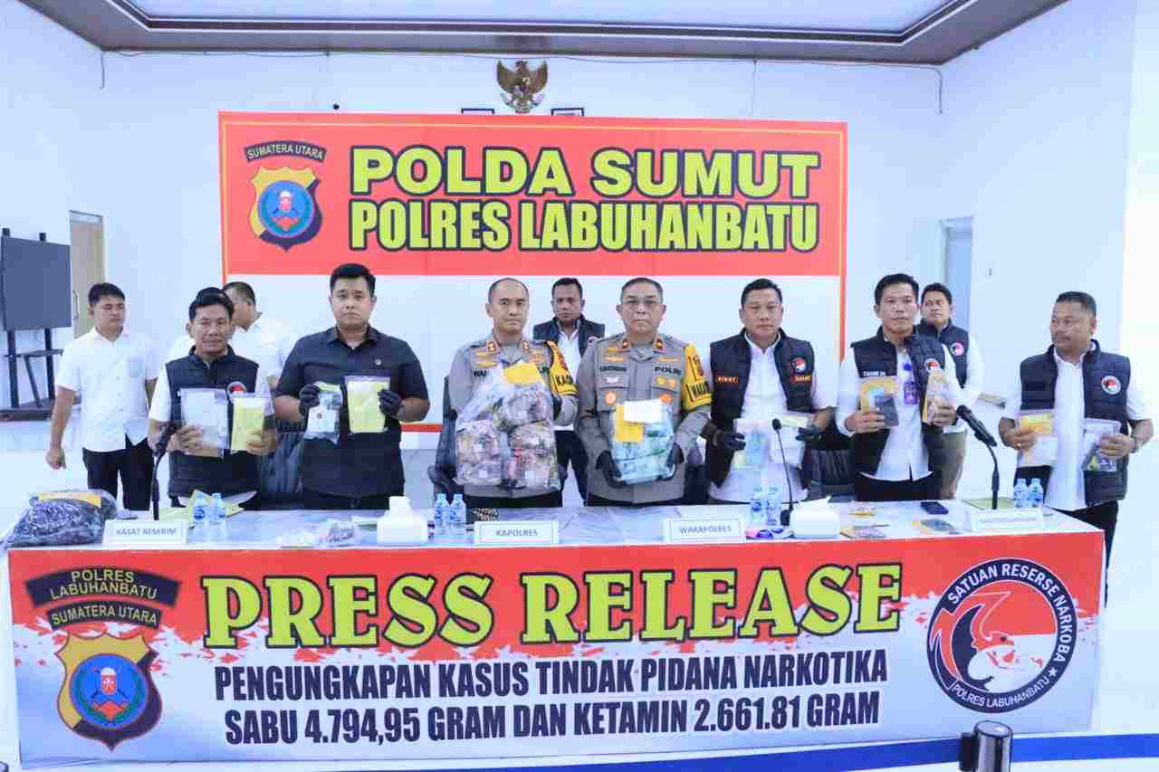 Polres Labuhanbatu Sita Sabu dan Ketamin Bernilai Miliaran Rupiah dari Seorang Residivis