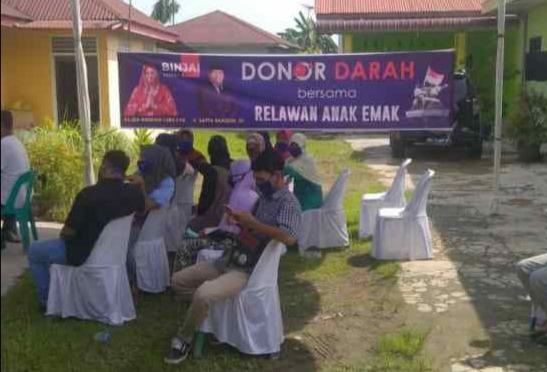 Calon Walikota Hj Lisa Andriani Lubis Lakukan Bakti Sosial Donor Darah Bersama Masyarakat