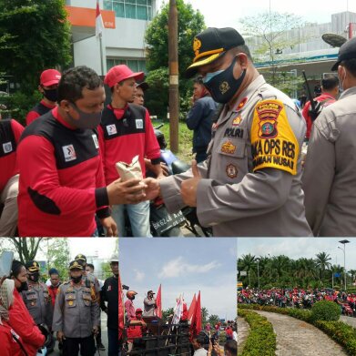 Unjuk Rasa Buruh di Belawan Berlangsung Tertib