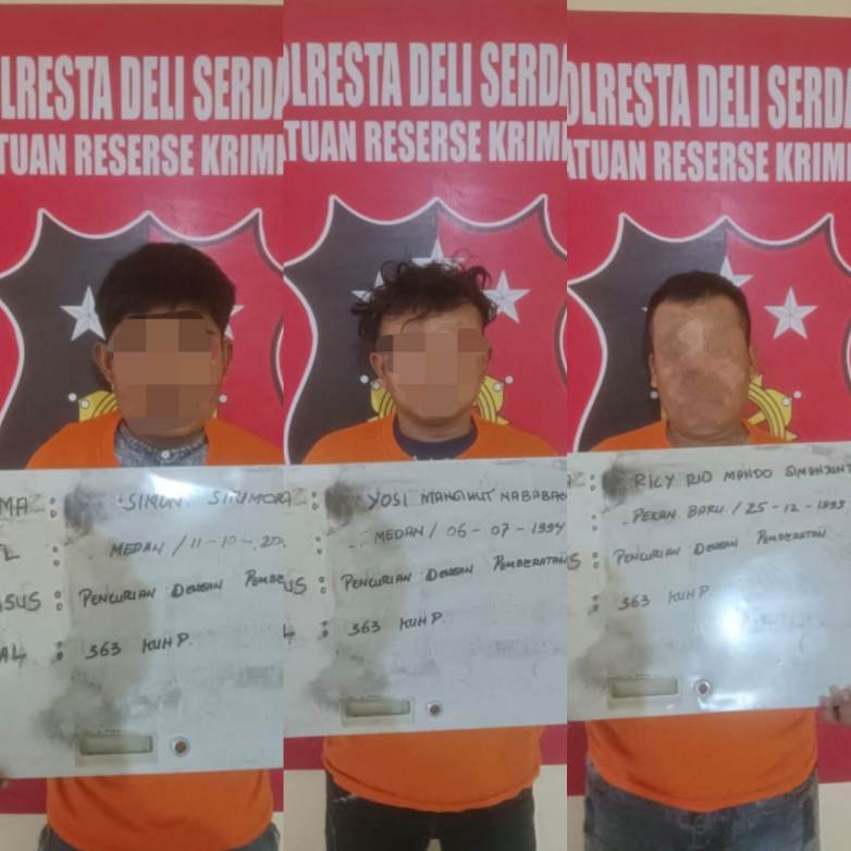 Sat Reskrim Polresta Deli Serdang Ringkus 3 Tersangka Curanmor di STM Hilir