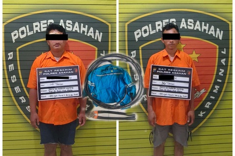 Curi Kabel Listrik PLN, Dua Tersangka Diamankan Polisi di Asahan