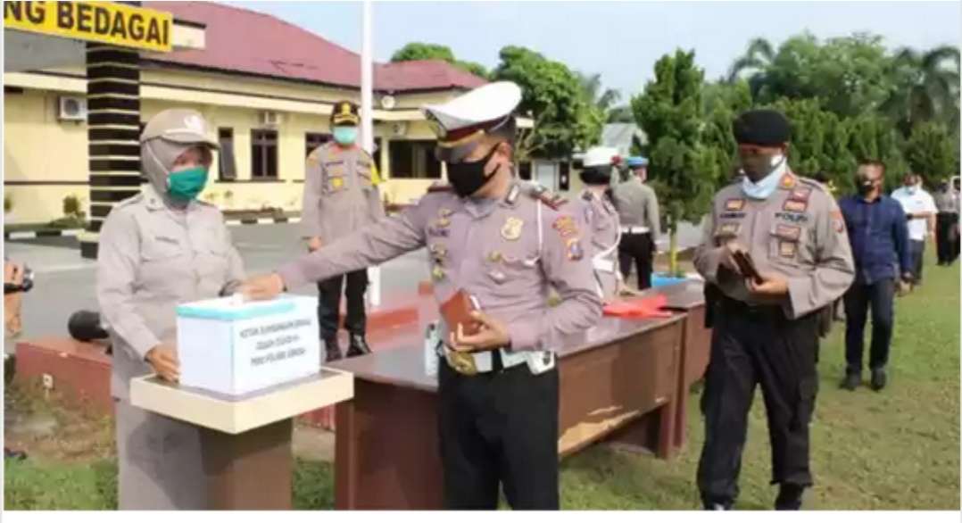 Jajaran Polres Sergai Kumpulkan Donasi untuk Bantu Masyarakat Terdampak Covid-19