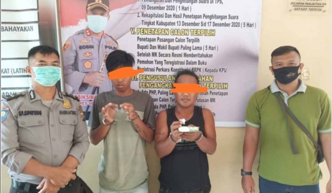 Tekab Polsek Dolok Masihul Amankan Dua Pria Transaksi Narkoba 