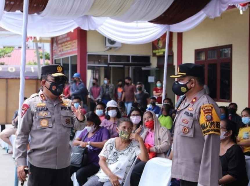 Kapolda Sumut Tinjau Pelaksanaan Vaksinasi Tahap II di Wilkum Belawan