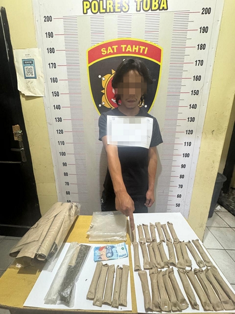Bandar Narkoba dan 5 Pelaku Berhasil di tangkap di Balige, 281,85 gram Ganja Disita