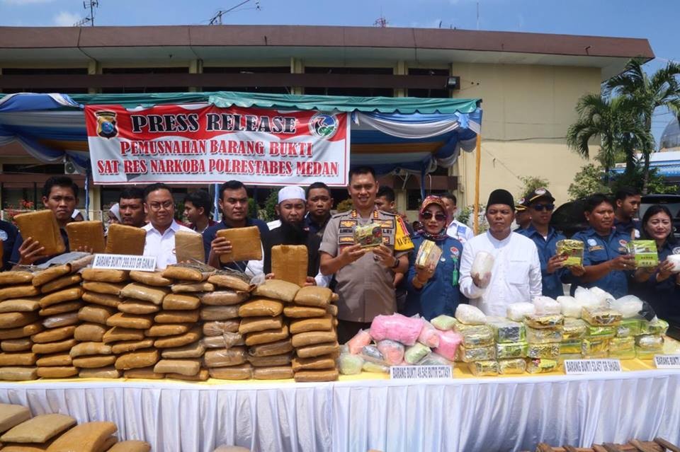 Polrestabes Medan Musnahkan Barangbukti Narkoba