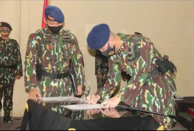 Dansat Brimob Pimpin Sertijab Sejumlah Pejabat di Satuan (Sat) Brimob