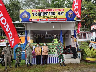 Kapolres Dairi Tinjau Pos Pengamanan Operasi Ketupat Toba di Sitinjo