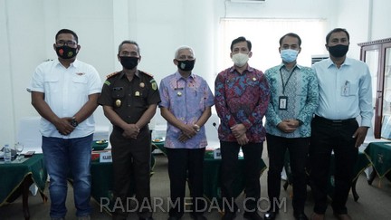 Pemkab Asahan  VidCon Dengan Gubsu, Rakor Pencegahan Korupsi