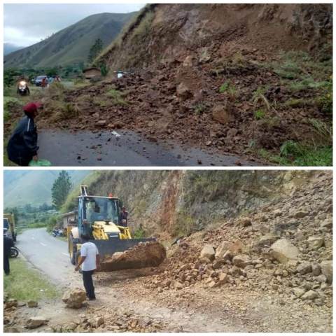 BPBD Dairi Gerak Cepat Bersihkan Timbunan Longsor di Desa Paropo, Silalahi