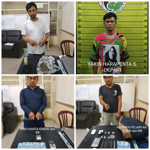 Satres Narkoba Polres Karo Tangkap 4 Pengedar Narkotika