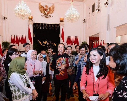 Presiden Jokowi Temui Wartawan Istana, Jalin Silaturahmi